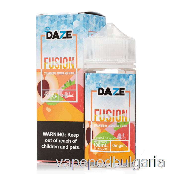 Vape 10000 Дръпки Iced Strawberry Mango Nectarine - 7 Daze Fusion - 100ml 0mg